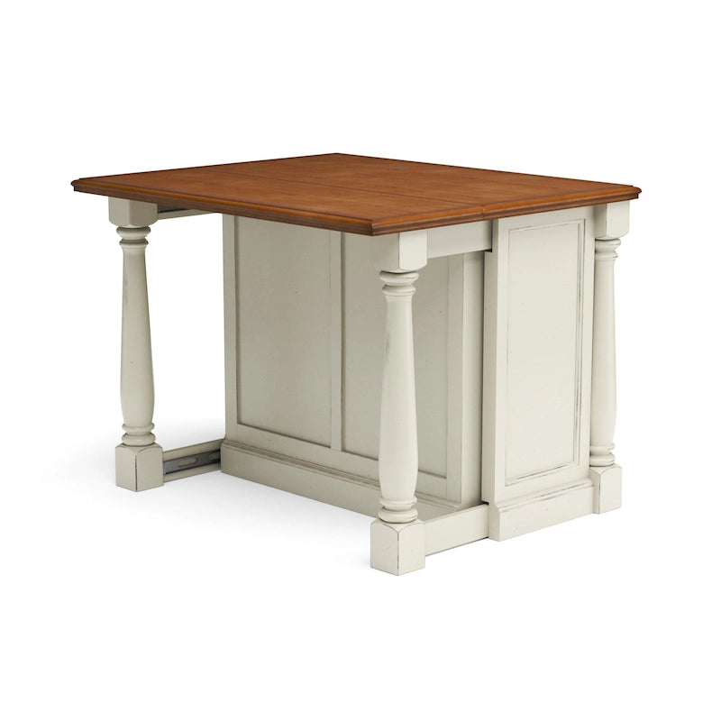 Monarch Off-White Wood Kitchen Island by Homestyles - 48 x 36 x 25