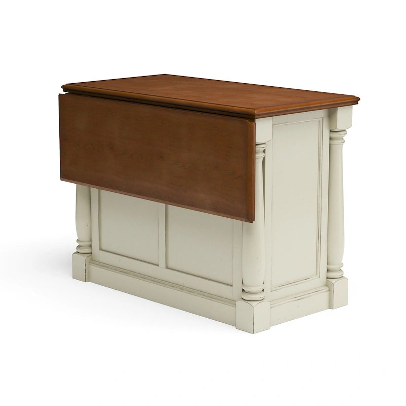 Monarch Off-White Wood Kitchen Island by Homestyles - 48 x 36 x 25