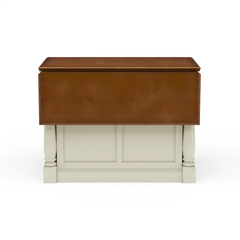 Monarch Off-White Wood Kitchen Island by Homestyles - 48 x 36 x 25