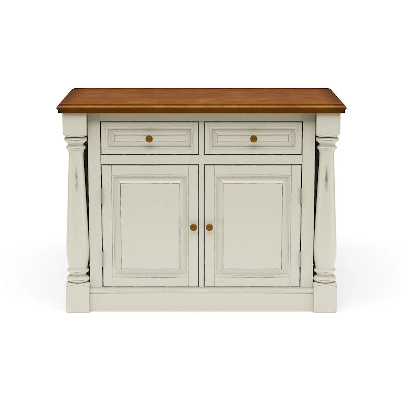 Monarch Off-White Wood Kitchen Island by Homestyles - 48 x 36 x 25