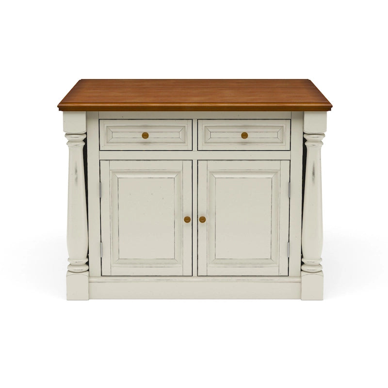 Monarch Off-White Wood Kitchen Island by Homestyles - 48 x 36 x 25