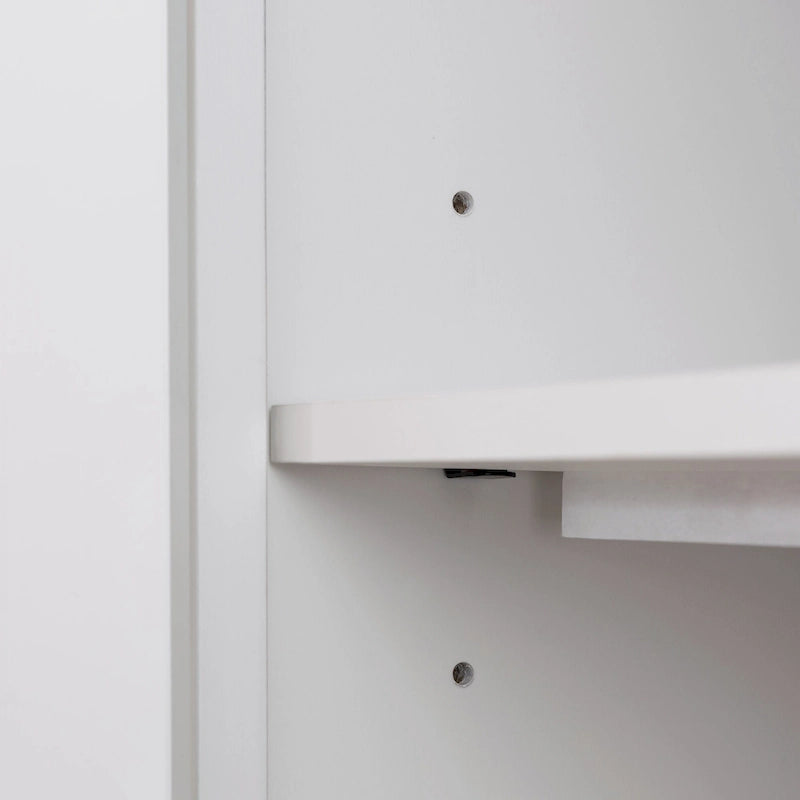 Leick Home Cottage White Corner TV Stand with Bookshelf Storage