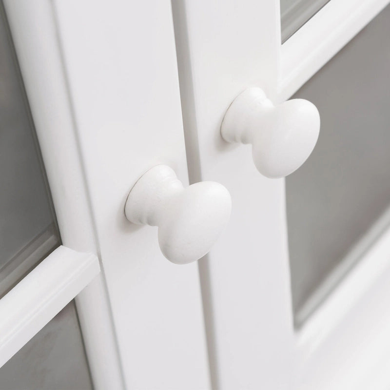 Leick Home Cottage White Corner TV Stand with Bookshelf Storage