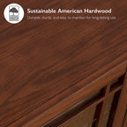 Leick Home Solid Wood Mission Oak Four Door TV Stand