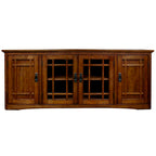 Leick Home Solid Wood Mission Oak Four Door TV Stand