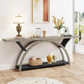 Narrow Long Console Table Sofa Table with Half Moon Frame