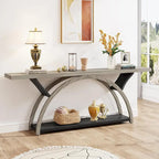 Narrow Long Console Table Sofa Table with Half Moon Frame
