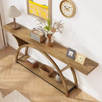 Narrow Long Console Table Sofa Table with Half Moon Frame
