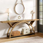 Narrow Long Console Table Sofa Table with Half Moon Frame