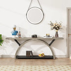 Narrow Long Console Table Sofa Table with Half Moon Frame