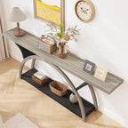 Narrow Long Console Table Sofa Table with Half Moon Frame