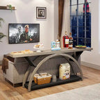 Narrow Long Console Table Sofa Table with Half Moon Frame