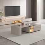 Modern Rectangular Extendable Coffee Table with Drawer Storage