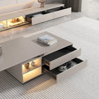 Modern Rectangular Extendable Coffee Table with Drawer Storage