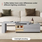 Modern Rectangular Extendable Coffee Table with Drawer Storage