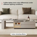 Modern Rectangular Extendable Coffee Table with Drawer Storage