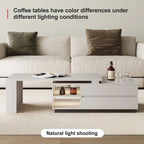 Modern Rectangular Extendable Coffee Table with Drawer Storage