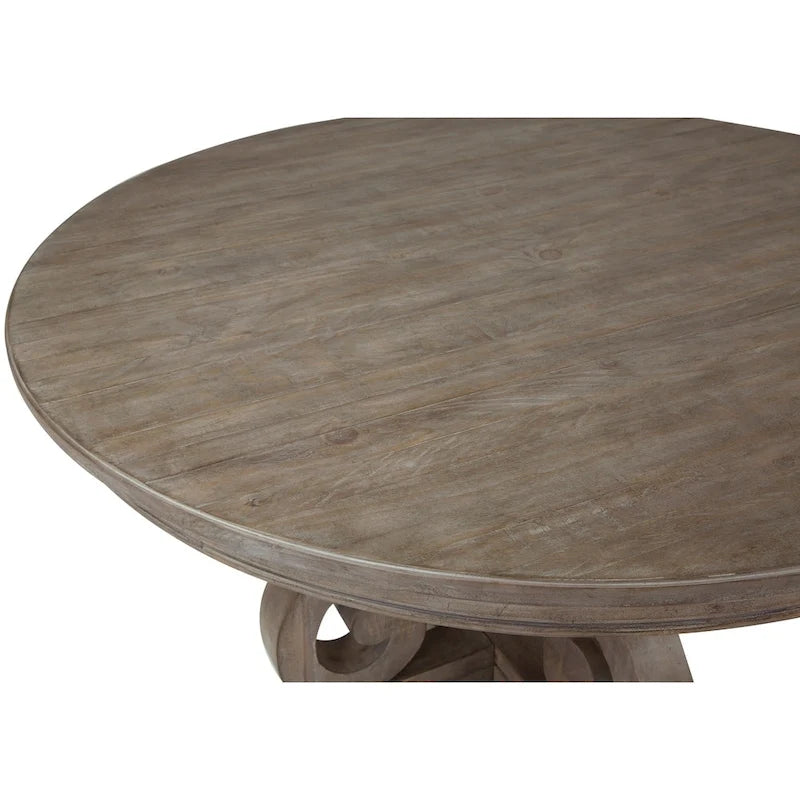 The Gray Barn Manderley Traditional Dovetail Grey 60-inch Round Dining Table - dove tail grey