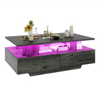 Moasis Modern Coffee Table with Storage High Glossy LED for Living Room