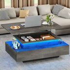 Moasis Modern Coffee Table with Storage High Glossy LED for Living Room