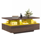 Moasis Modern Coffee Table with Storage High Glossy LED for Living Room