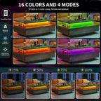 Moasis Modern Coffee Table with Storage High Glossy LED for Living Room