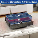 Moasis Modern Coffee Table with Storage High Glossy LED for Living Room