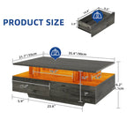 Moasis Modern Coffee Table with Storage High Glossy LED for Living Room