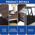 Moasis Modern Coffee Table with Storage High Glossy LED for Living Room