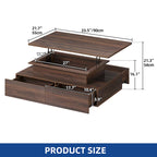 Moasis Modern Coffee Table with Storage High Glossy LED for Living Room