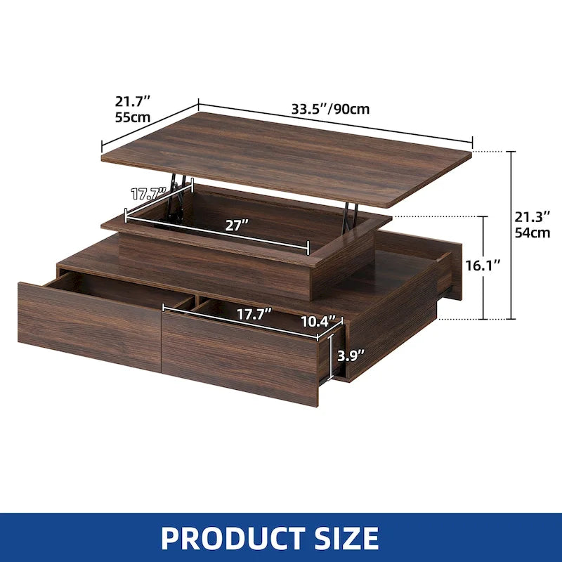 Moasis Modern Coffee Table with Storage High Glossy LED for Living Room