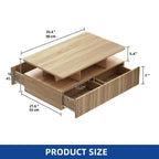 Moasis Modern Coffee Table with Storage High Glossy LED for Living Room