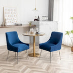 SEYNAR Modern Velvet Pleated Finish Back Dining Chair Set of 6 with Rear Handle