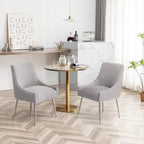 SEYNAR Modern Velvet Pleated Finish Back Dining Chair Set of 6 with Rear Handle