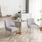 SEYNAR Modern Velvet Pleated Finish Back Dining Chair Set of 6 with Rear Handle