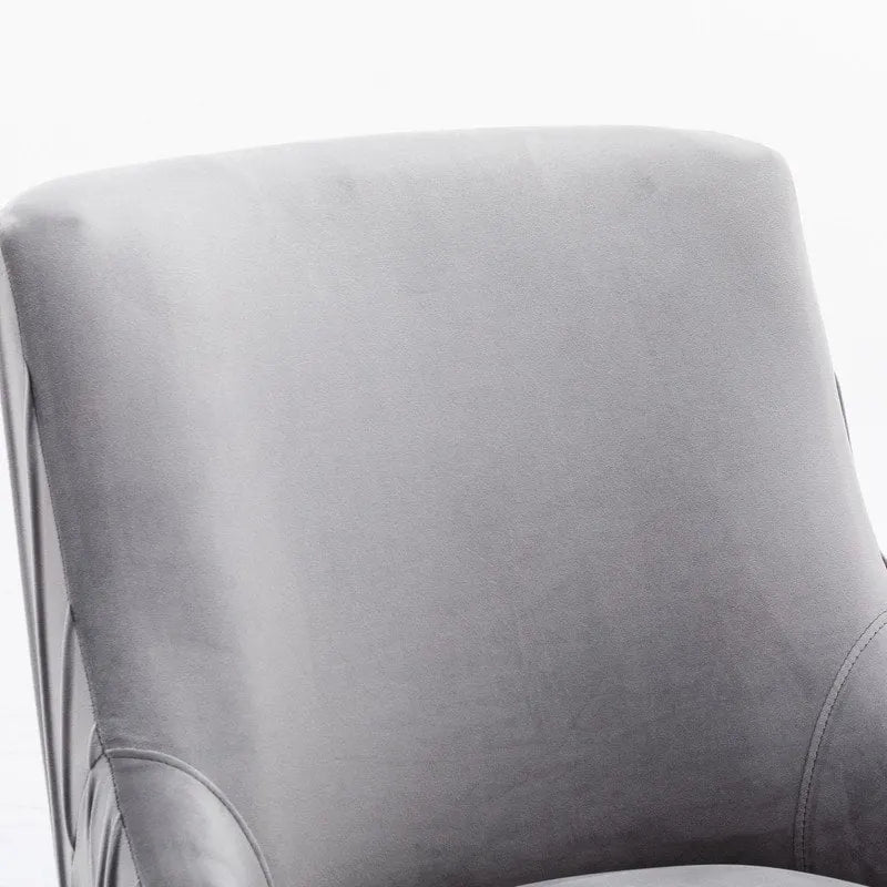 SEYNAR Modern Velvet Pleated Finish Back Dining Chair Set of 6 with Rear Handle