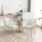 SEYNAR Modern Velvet Pleated Finish Back Dining Chair Set of 6 with Rear Handle