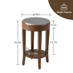 COSIEST 2-Tier Round Accent End Table with Shelf