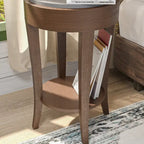 COSIEST 2-Tier Round Accent End Table with Shelf