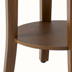 COSIEST 2-Tier Round Accent End Table with Shelf