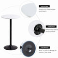 Homall Bistro Pub Table Round Bar Height Cocktail Table Metal Base MDF Top Obsidian Table with Black Leg 23.8inch Top - N/A