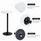 Homall Bistro Pub Table Round Bar Height Cocktail Table Metal Base MDF Top Obsidian Table with Black Leg 23.8inch Top - N/A