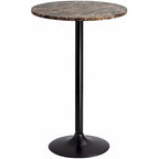 Homall Bistro Pub Table Round Bar Height Cocktail Table Metal Base MDF Top Obsidian Table with Black Leg 23.8inch Top - N/A