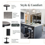 Juno Gaslift Backless Swivel Bar Stool,Set of 2