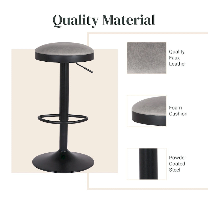 Juno Gaslift Backless Swivel Bar Stool,Set of 2