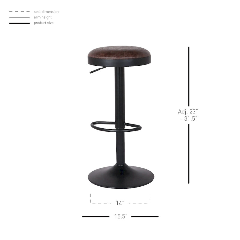 Juno Gaslift Backless Swivel Bar Stool,Set of 2