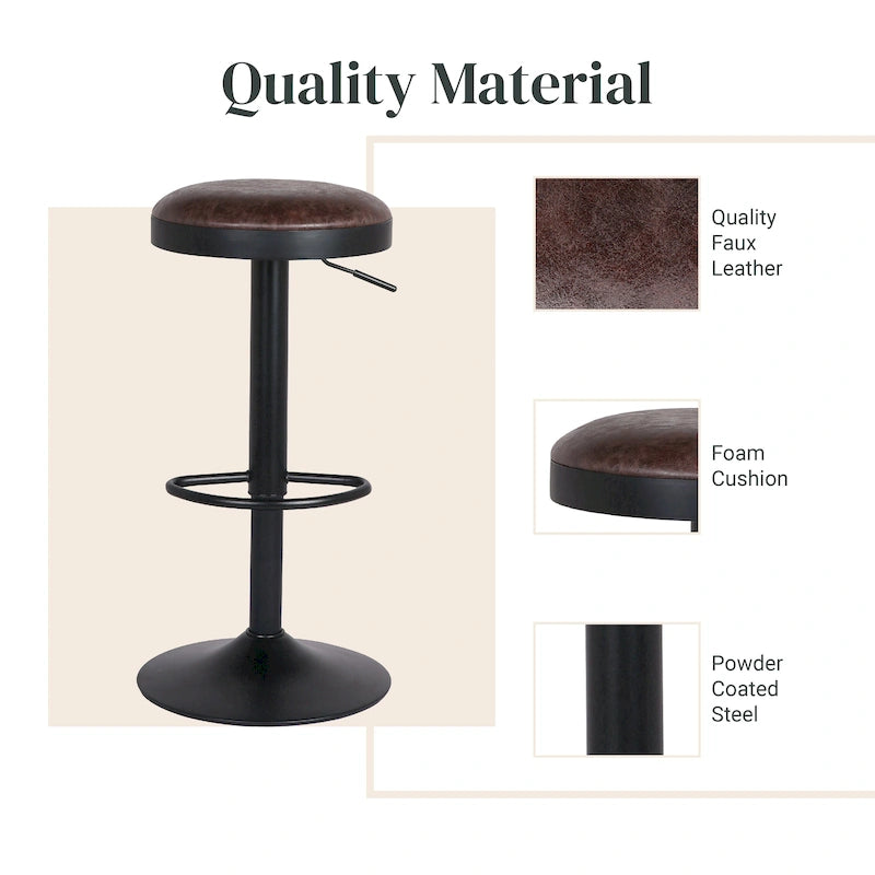 Juno Gaslift Backless Swivel Bar Stool,Set of 2