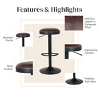 Juno Gaslift Backless Swivel Bar Stool,Set of 2