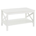 The Gray Barn Xanadu Hill X-frame Two-tier Coffee Table with Shelf