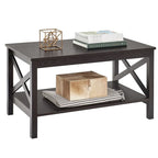 The Gray Barn Xanadu Hill X-frame Two-tier Coffee Table with Shelf